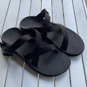 Men’s black slide on Chaco sandals (no toe strap)